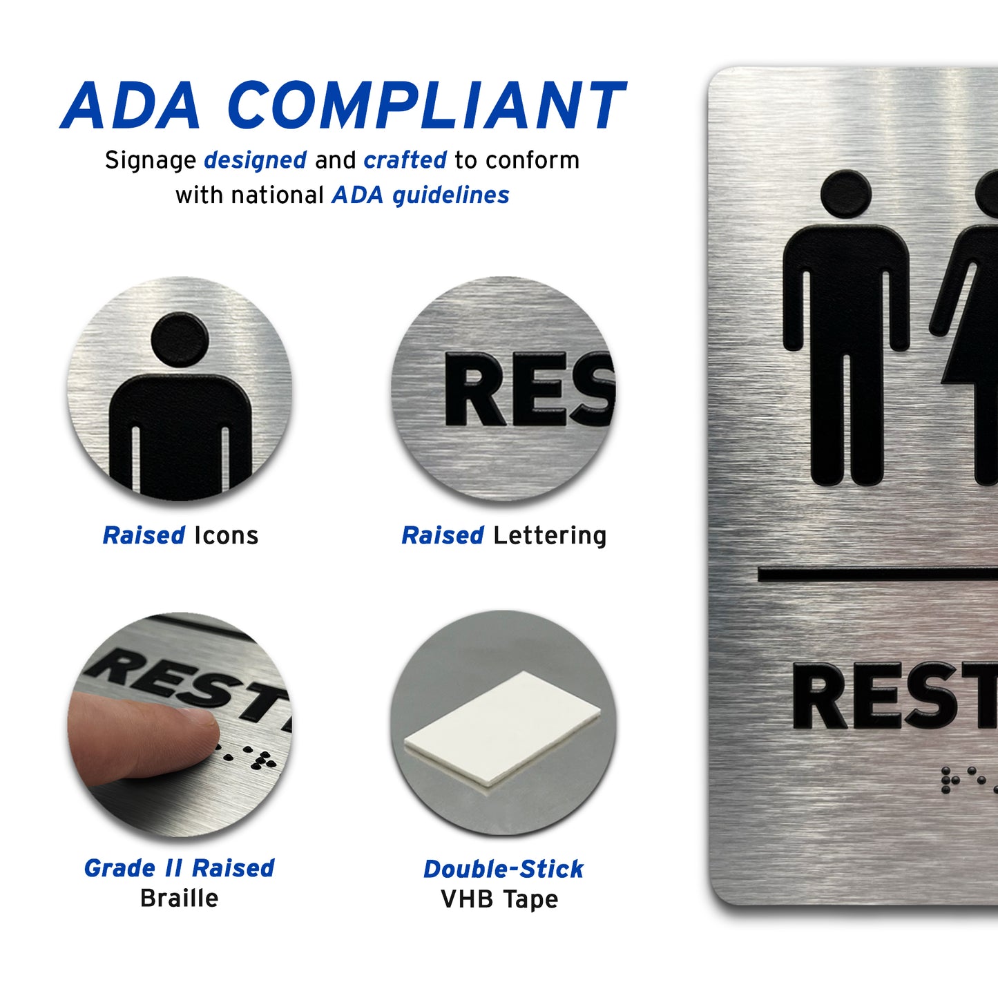 All Gender Toilet/Wheelchair - Brushed Aluminum