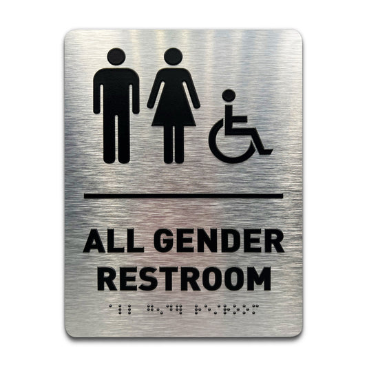 All Gender/Wheelchair - Brushed Aluminum