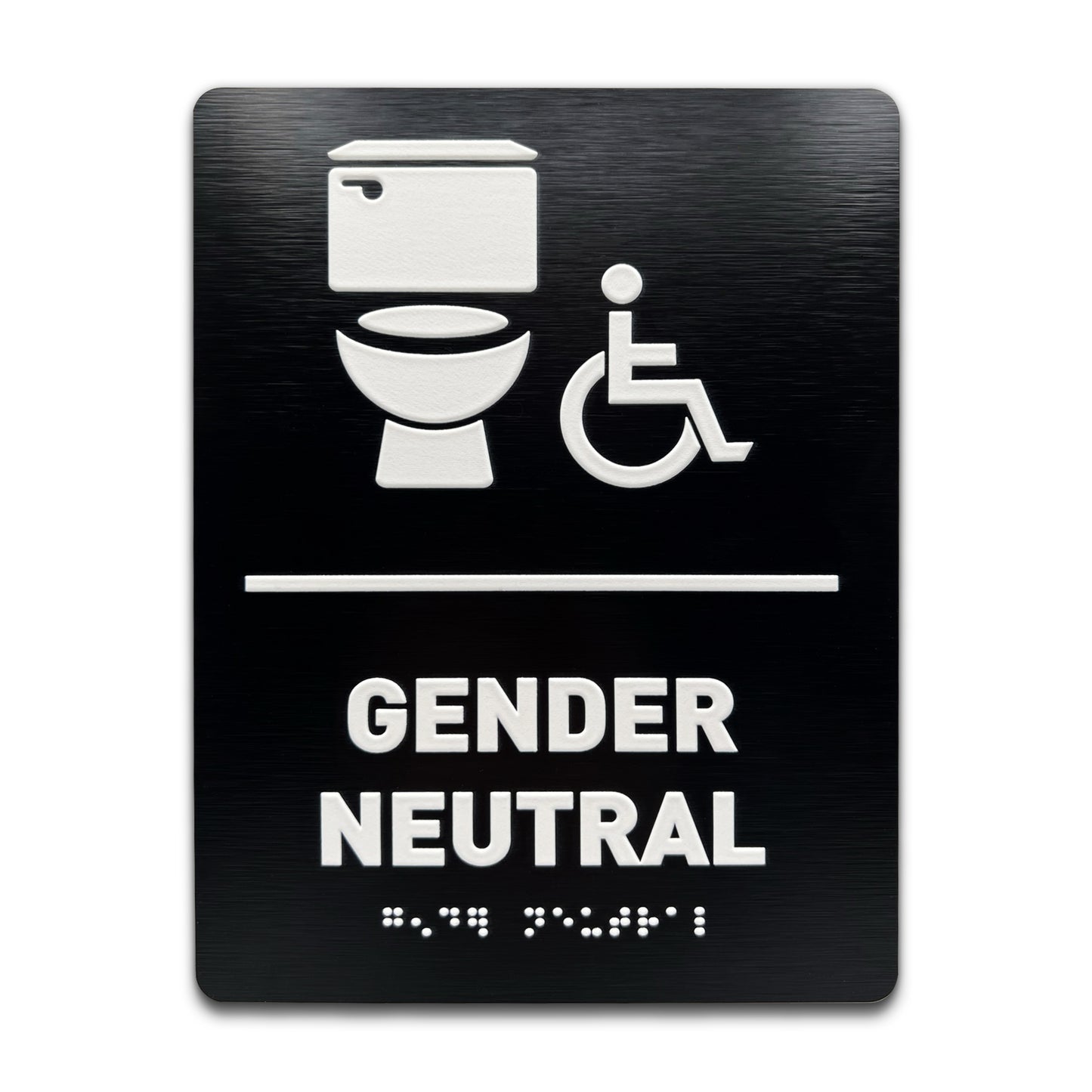 Gender Neutral Toilet/Wheelchair - Brushed Black