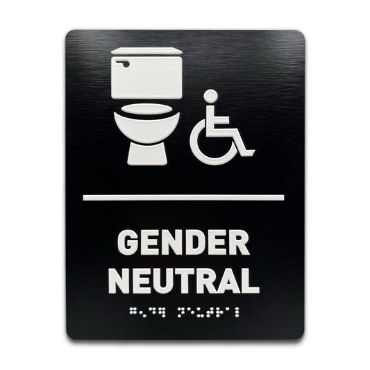 Gender Neutral Toilet/Wheelchair - Brushed Black