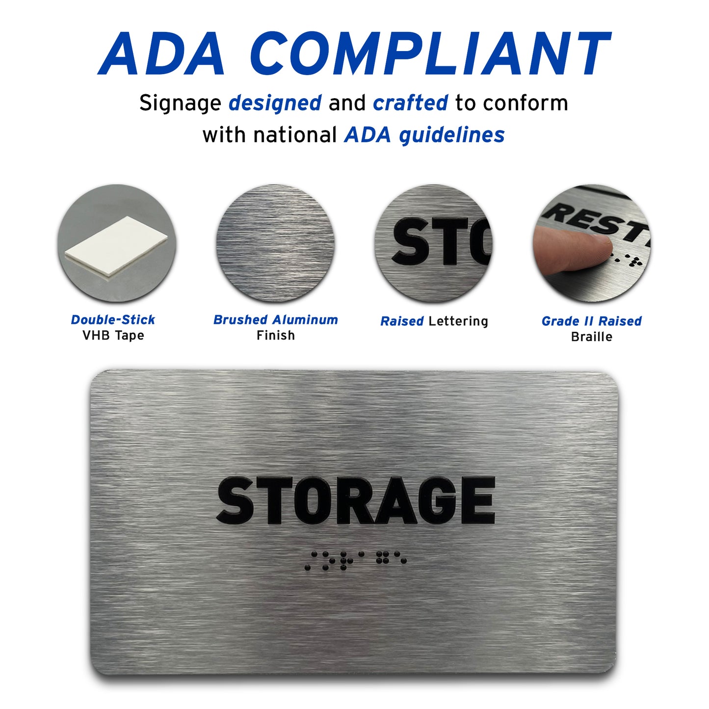 Storage Sign -  Brushed Aluminum