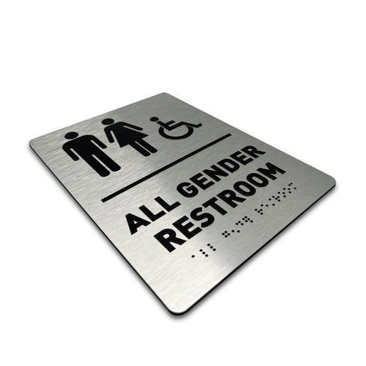 All Gender/Wheelchair - Brushed Aluminum