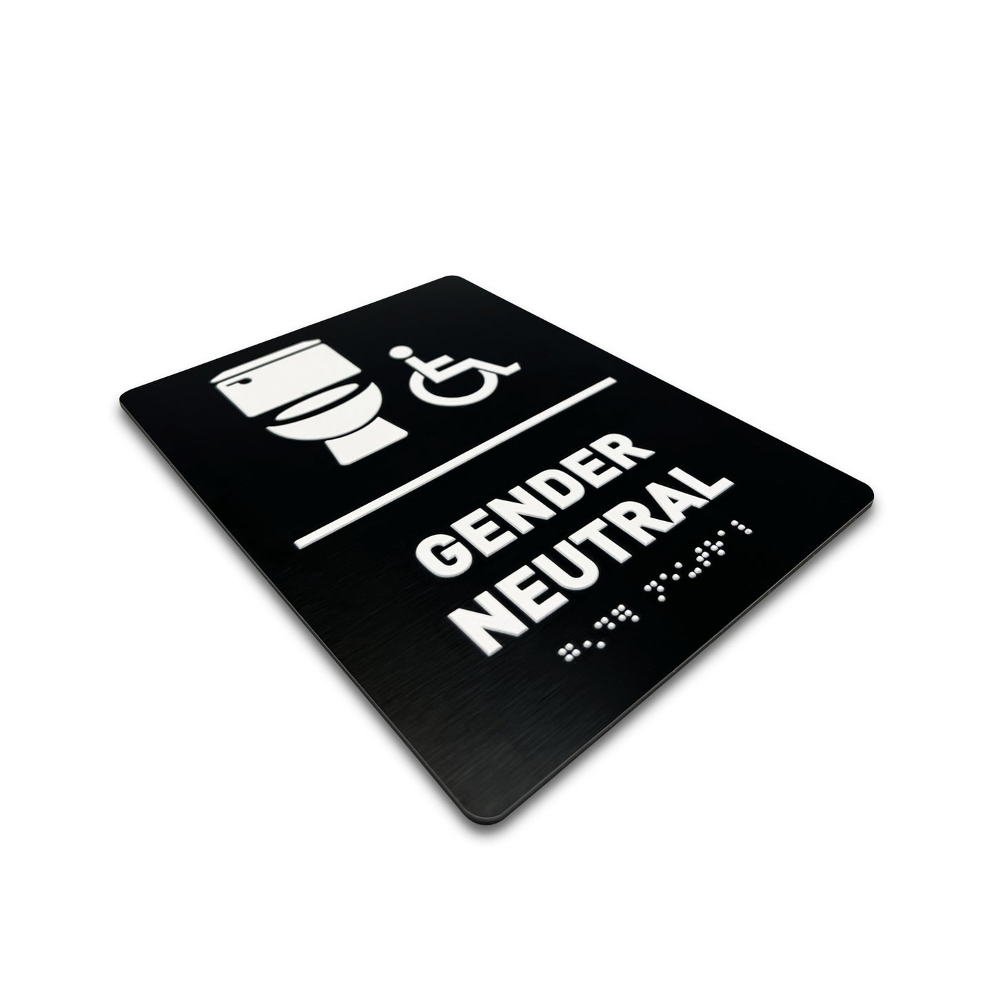 Gender Neutral Toilet/Wheelchair - Brushed Black