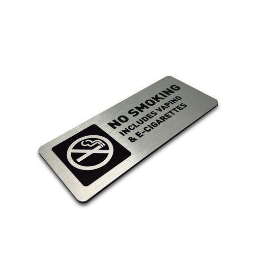 No Smoking Sign - Brushed Aluminum