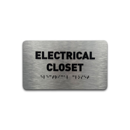 Electrical Closet Sign - Brushed Aluminum