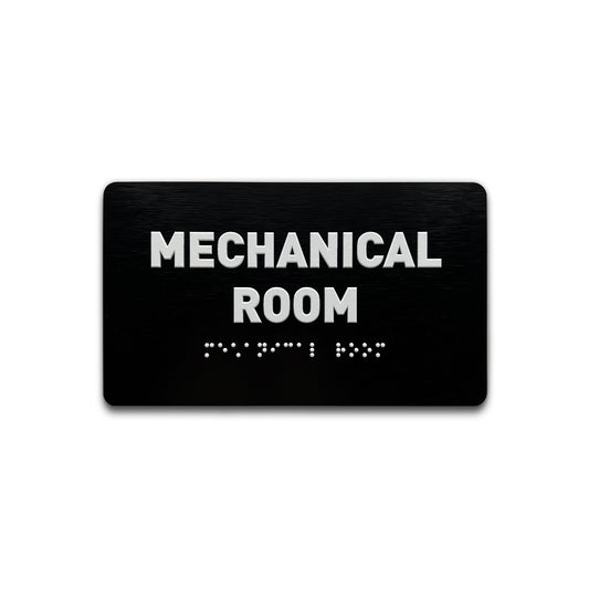 Mechanical Room Sign - Brushed Black