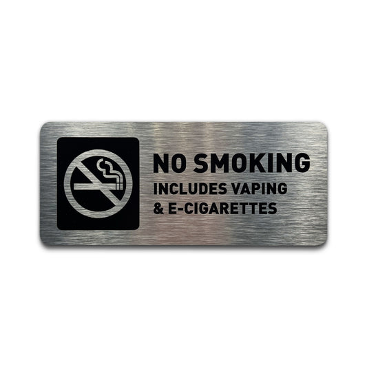 No Smoking Sign - Brushed Aluminum