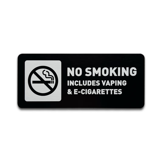 No Smoking Sign - Brushed Black