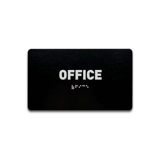 Office Sign - Brushed Black