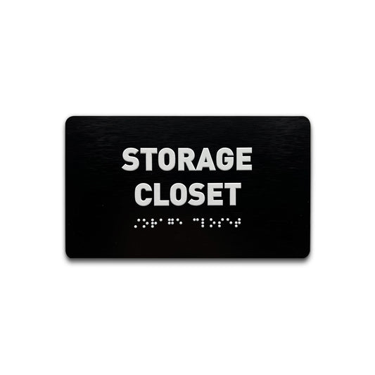 Storage Closet Sign - Brushed Black