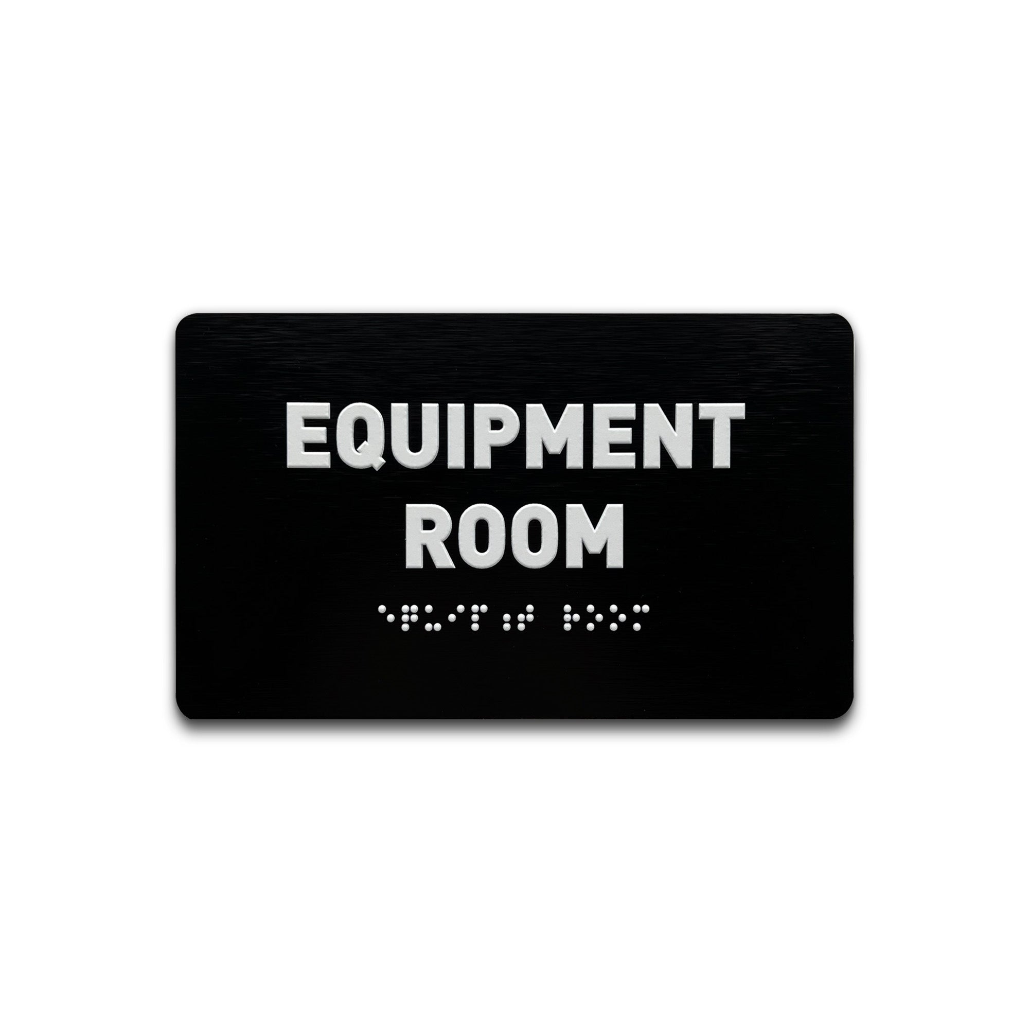 Machine Room Signa Equipment Room Sign - Brushed Black