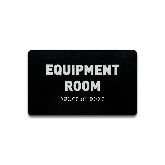 Equipment Room Sign - Brushed Black