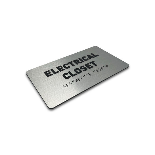 Electrical Closet Sign - Brushed Aluminum