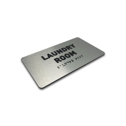 Laundry Room Sign -  Brushed Aluminum