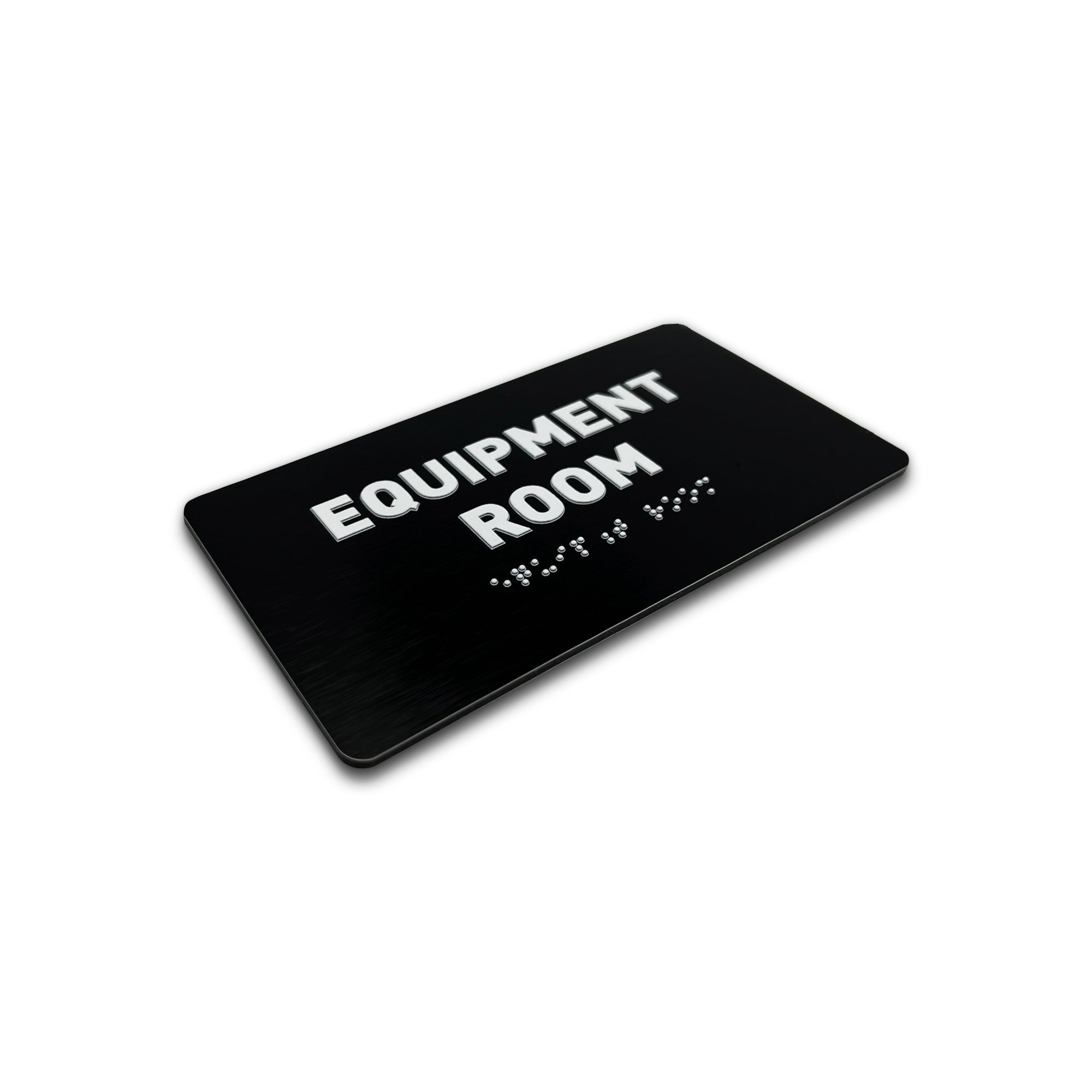 Machine Room Signa Equipment Room Sign - Brushed Black