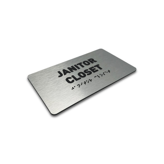 Janitor Closet Sign - Brushed Aluminum