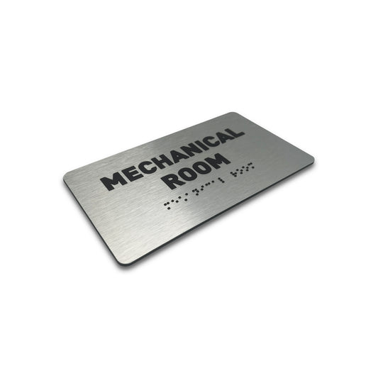 Mechanical Room Sign - Brushed Aluminum