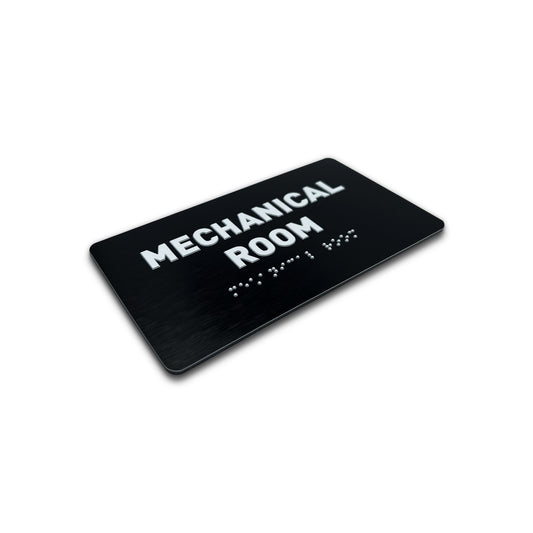 Mechanical Room Sign - Brushed Black